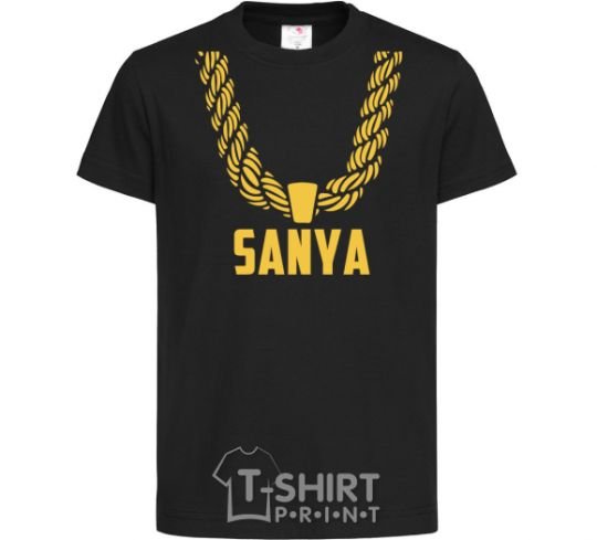 Kids T-shirt Sanya gold chain black фото