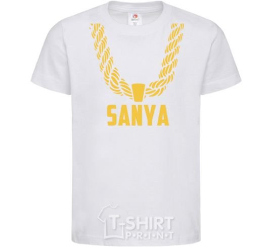 Kids T-shirt Sanya gold chain White фото