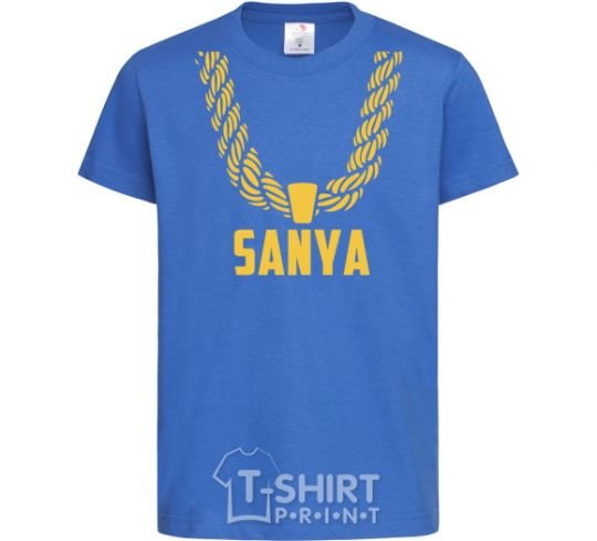 Kids T-shirt Sanya gold chain royal-blue фото