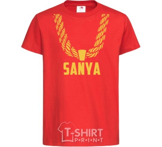 Kids T-shirt Sanya gold chain red фото