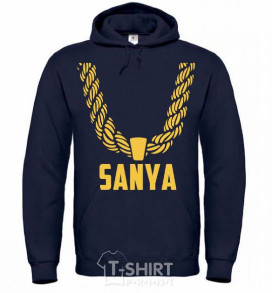 Men`s hoodie Sanya gold chain navy-blue фото