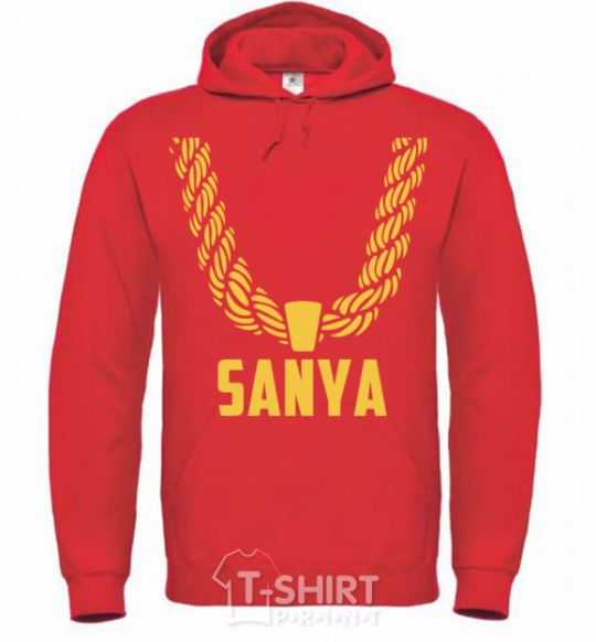 Men`s hoodie Sanya gold chain bright-red фото