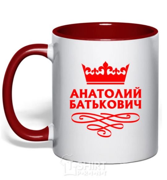 Mug with a colored handle Anatoliy Batkovych red фото
