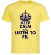 Men's T-Shirt Keep calm and listen to Fil cornsilk фото