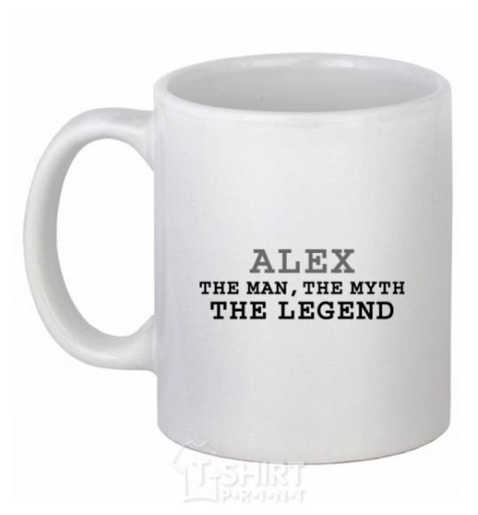 Чашка керамическая Alex the man the myth the legend Белый фото