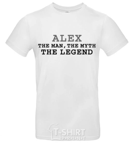 Мужская футболка Alex the man the myth the legend Белый фото