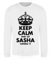 Свитшот Keep calm and let Sasha handle it Белый фото