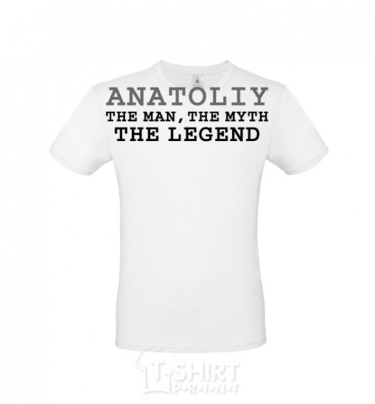 Men's T-Shirt Anatoliy the man the myth the legend White фото