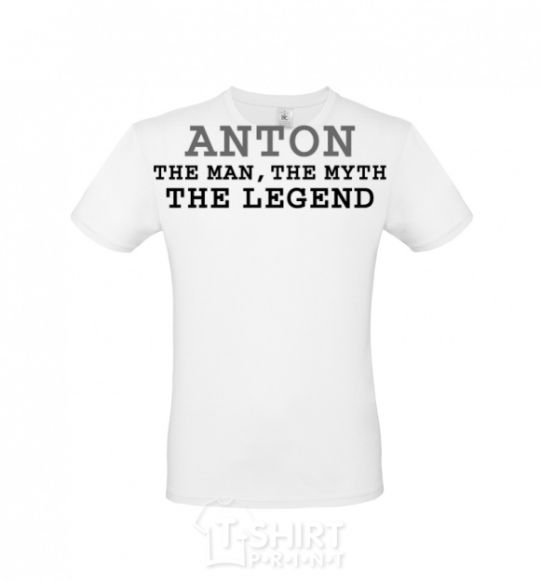 Мужская футболка Anton the man the myth the legend Белый фото