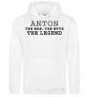 Men`s hoodie Anton the man the myth the legend White фото