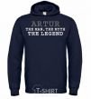 Men`s hoodie Artur the man the myth the legend navy-blue фото