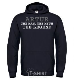 Men`s hoodie Artur the man the myth the legend black фото