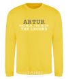 Sweatshirt Artur the man the myth the legend yellow фото