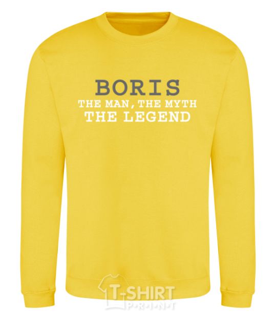 Sweatshirt Boris the man the myth the legend yellow фото