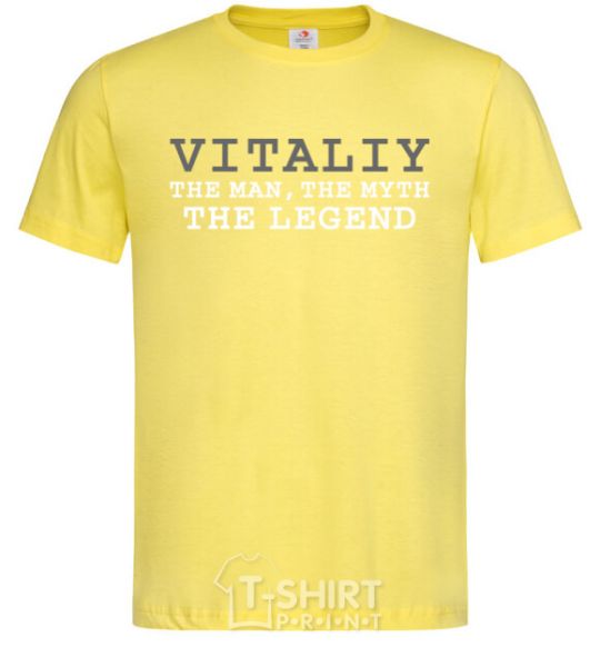 Men's T-Shirt Vitaliy the man the myth the legend cornsilk фото