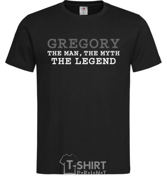 Men's T-Shirt Gregory the man the myth the legend black фото