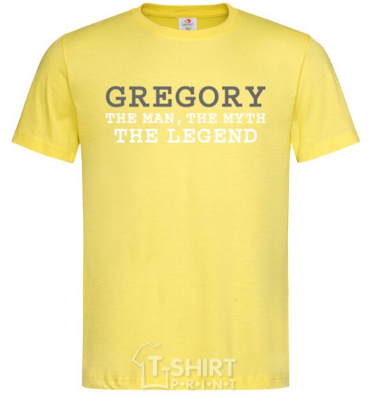 Men's T-Shirt Gregory the man the myth the legend cornsilk фото