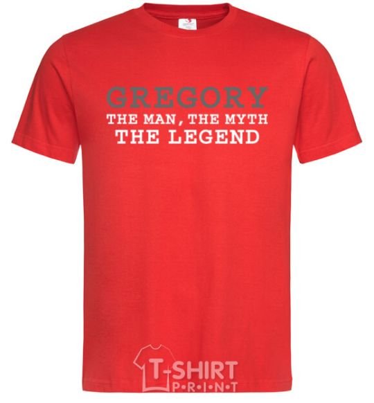 Men's T-Shirt Gregory the man the myth the legend red фото