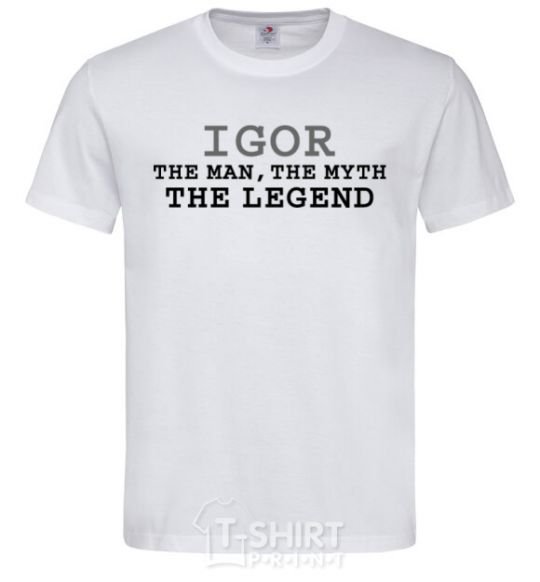 Мужская футболка Igor the man the myth the legend Белый фото