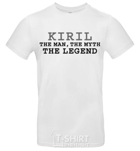 Мужская футболка Kiril the man the myth the legend Белый фото