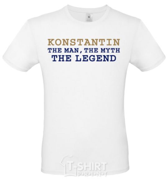 Men's T-Shirt Konstantin the man the myth the legend White фото