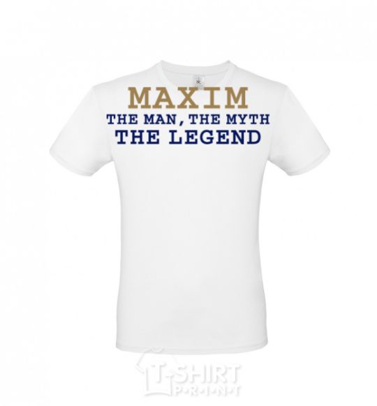 Мужская футболка Maxim the man the myth the legend Белый фото