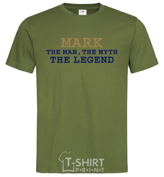 Мужская футболка Mark the man the myth the legend Оливковый фото