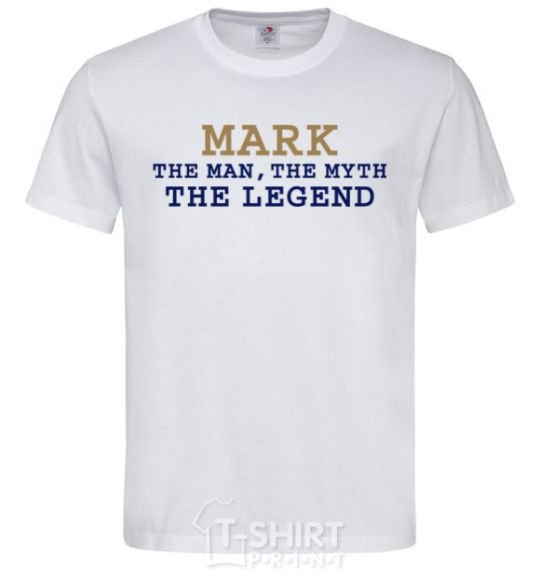 Мужская футболка Mark the man the myth the legend Белый фото