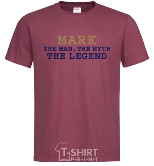 Мужская футболка Mark the man the myth the legend Бордовый фото