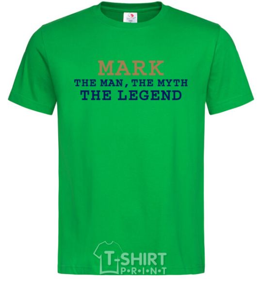 Мужская футболка Mark the man the myth the legend Зеленый фото