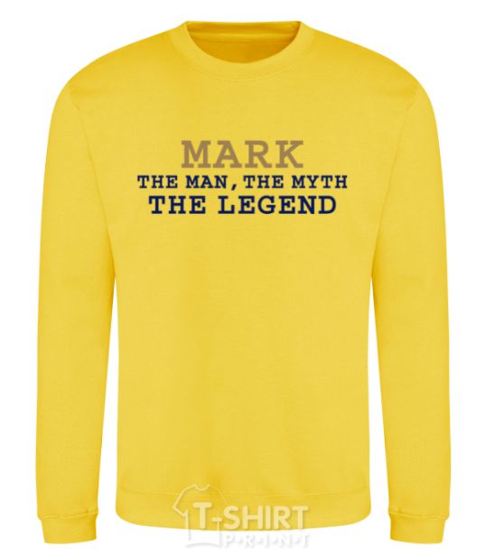 Sweatshirt Mark the man the myth the legend yellow фото