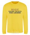 Sweatshirt Mark the man the myth the legend yellow фото