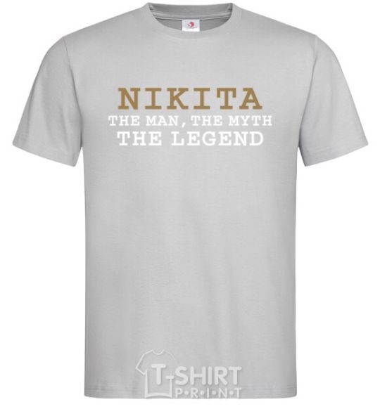 Men's T-Shirt Nikita the man the myth the legend grey фото