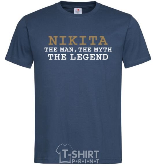 Men's T-Shirt Nikita the man the myth the legend navy-blue фото