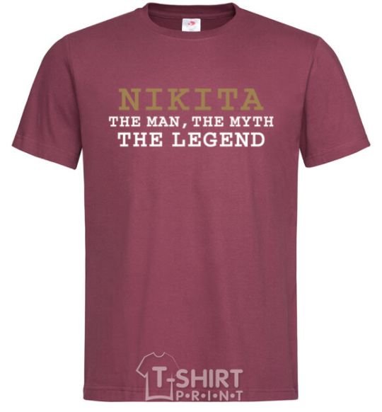 Men's T-Shirt Nikita the man the myth the legend burgundy фото