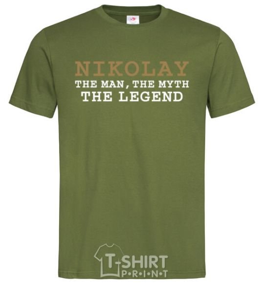 Men's T-Shirt Nikolay the man the myth the legend millennial-khaki фото