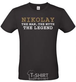 Men's T-Shirt Nikolay the man the myth the legend black фото