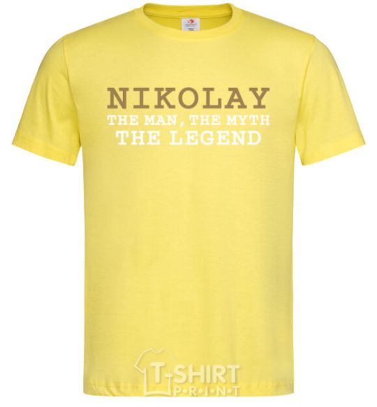 Мужская футболка Nikolay the man the myth the legend Лимонный фото