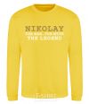 Sweatshirt Nikolay the man the myth the legend yellow фото