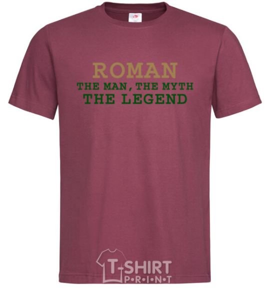 Men's T-Shirt Roman the man the myth the legend burgundy фото