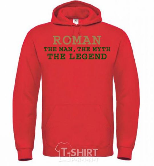 Men`s hoodie Roman the man the myth the legend bright-red фото