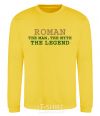 Sweatshirt Roman the man the myth the legend yellow фото