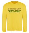 Sweatshirt Stanislav the man the myth the legend yellow фото