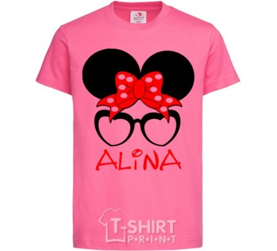 Детская футболка Alina minnie Ярко-розовый фото