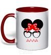 Mug with a colored handle Alla minnie red фото