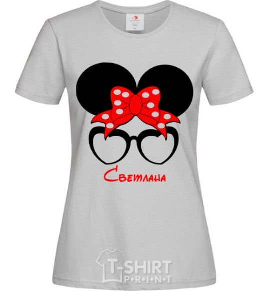 Women's T-shirt Svetlana minnie grey фото