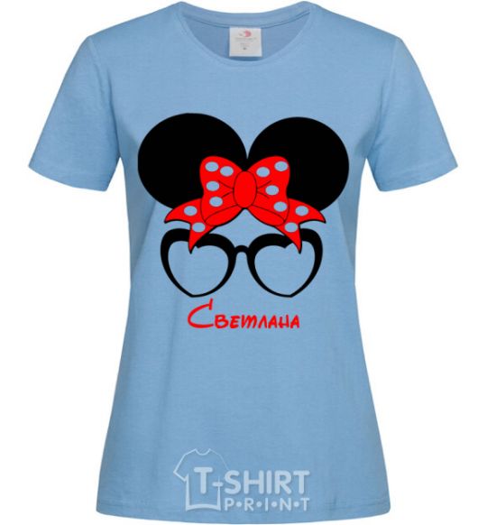 Women's T-shirt Svetlana minnie sky-blue фото