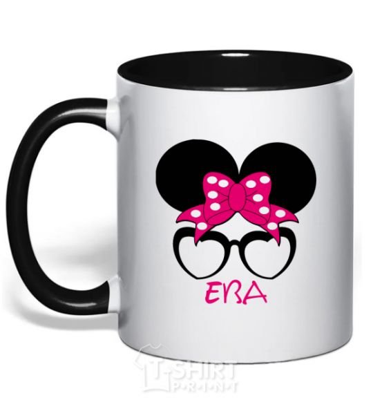 Mug with a colored handle Eva minnie black фото