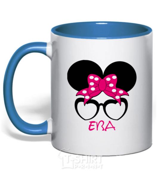 Mug with a colored handle Eva minnie royal-blue фото