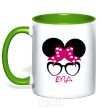 Mug with a colored handle Eva minnie kelly-green фото